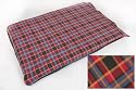 DELUXE EXTRA LARGE WATERPROOF DOG/PET BED RED CHECK FLEECE
