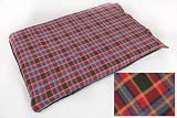 DELUXE EXTRA LARGE WATERPROOF DOG/PET BED RED CHECK FLEECE
