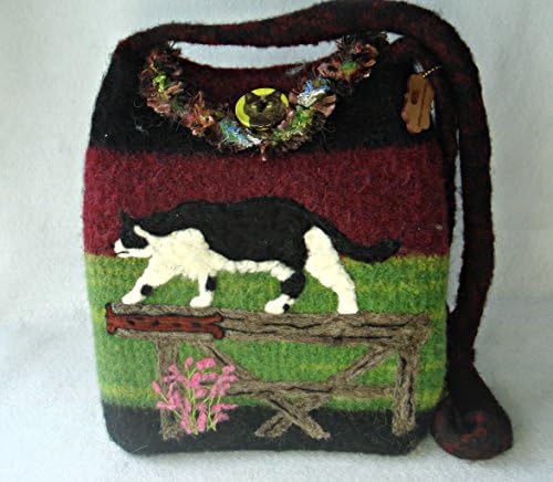 Calico Cat Felted Purse, Felted Handbag, Calico Cat, Cat Art, Needle Felt Cat