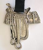#F16 American Western Saddle Pocket Watch Fob--Vintage looking reproduction