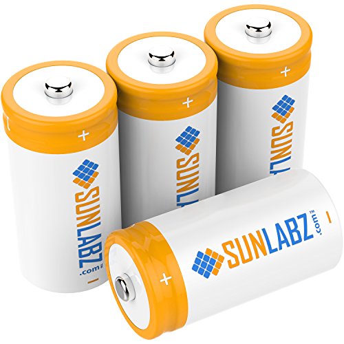 SunLabz 3000mAh NiCd C Rechargeable Batteries (4 Pack)