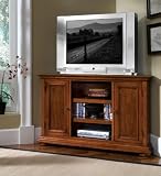 Home Styles Homestead Corner Entertainment TV Stand in Distressed Warm Oak Finish