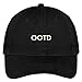 Trendy Apparel Shop OOTD Embroidered Soft Cotton Adjustable Cap Dad Hat - Black