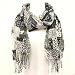 Patch Animal Print Summer Light Scarf Shawl Wrap Black