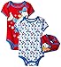 Disney Baby-Boys Donald Bodysuit and Bib, Red, 12 Months (Pack of 3)