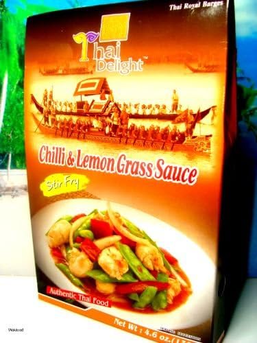 Thai Delight - Chilli &amp; Lemon Grass Sauce - Stir Fry - Authentic Thai Food - 4.6 Oz. / 130 G - Product of Thailand