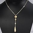 Sterling Silver Necklaces with Clear CZ - Length: 15", Height: 25mm