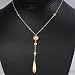 Sterling Silver Necklaces with Clear CZ - Length: 15", Height: 25mm