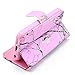 5C Case, iPhone 5C Case, Tree Camo Flip Wallet Credit ID Card Slot Holder Phone Case With Stand --Retail Package W Screen Protector --Pink