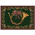 French Horn Rug - Green (Rectangle)