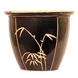 7" Diameter Ipoh Pot Stoneware Flower Pot - Bamboo Green