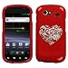 SAMSUNG SPRINT ANDROID NEXUS S 4G HARD PLASTIC DESIGN RED AND WHITE VINTAGE HEART SWAROVSKI CRYSTAL DIAMOND SNAP ON CASE COVER