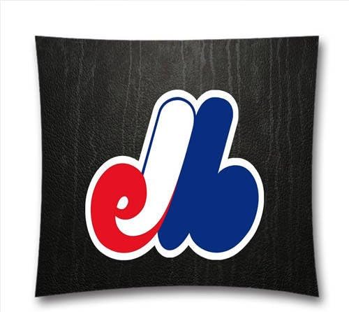 Penny.G Blooded MLB Square Throw Pillow Cushion Covers, Montreal Expos Cotton Pillowcase for Couch, Sofa and Bed-Thanksgiving Day, Christmas Gift