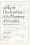MYSTERY OF INIQUITY (Classics of Religious Liberty)