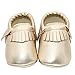 Voberry® Baby Girls Soft Soled Tassel Bowknots Crib Shoes Moccasins (6~12 Month, Gold)