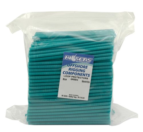 Hi-Seas Plastic Spring Wire Loop Protectors - Green Color - 1.5 Millimeter Inside Diameter - 10-Pieces