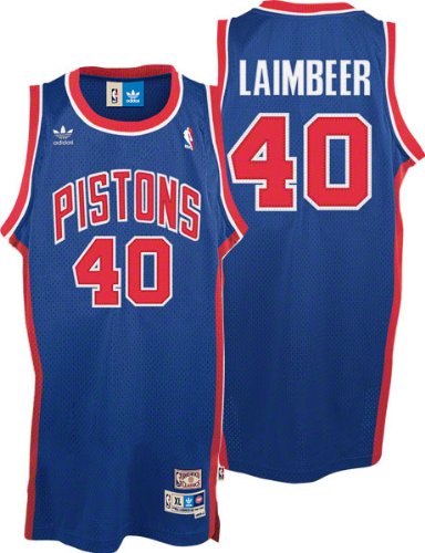 Bill Laimbeer Jersey: adidas Blue Throwback Swingman #40 Detroit Pistons Jersey