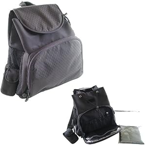 Luvable Friends Back Pack N Go Diaper Bag - Black