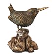 Bronzed Sparrow On Rock Statuary