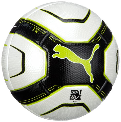 PUMA Fu&szlig;ball PowerCat 1.12 Statement (FIFA Approved), white-black-lime punch-dark shadow, 5, 081864 01