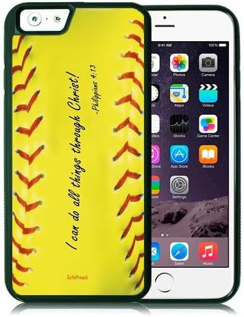 Philippians 4:13 Softball iPhone 6 Rubber Case - Christian Theme - Bible Verse Philippians 4:13