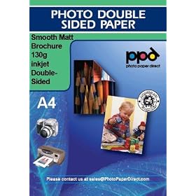 Inkjet BROCHURE and flyer paper-Ultra Smooth Double sided 130g A4 x 100 sheets *Best Seller*