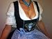 MIDI-Dirndl SCHWARZ/BLAU/WEISS mit HERZEN + Bluse + Schürze 40
