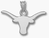 Texas Longhorns Solid Longhorn 3/8 Pendant - Sterling Silver Jewelry