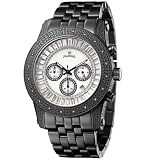 Just Bling Men's JB-6219-K Python Black Silver Chronograph Diamond Watch