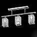 3 Light Hanging Crystal Linear Chandelier with Solid Metal Fixture