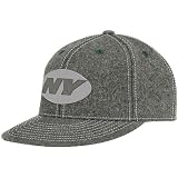 NFL Men's New York Jets End Zone Flat Visor Flex Hat - Tw83Z (Dark Grey, Small/Medium)