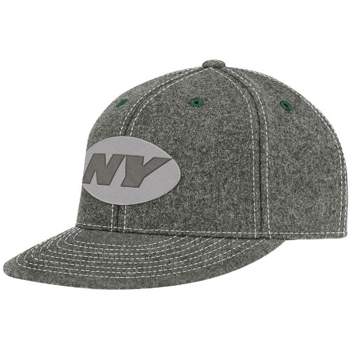 NFL Men's New York Jets End Zone Flat Visor Flex Hat - Tw83Z (Dark Grey, Large/X-Large)