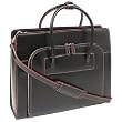 Ladies Leather Laptop Case with Removable Sleeve - Black