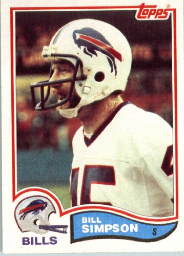 1982 Topps # 34 Bill Simpson Buffalo Bills Football Card - In Protective Screwdown Display Case!
