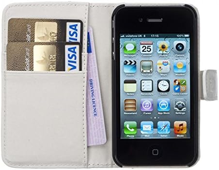 FZ's Indulgent Real Leather Compact Wallet iPhone 4 4S Case & Card Holder in Ivory White