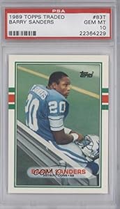 Barry Sanders PSA GRADED 10 Detroit Lions (Football Card) 1989 Topps Traded #83T