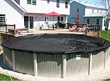 15' X 30' Oval Black Supreme Plus 15 Yr Above Ground Swimming Pool Winter Cover w/ Cover Clips