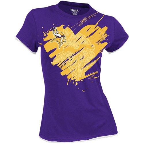 Reebok Minnesota Vikings Ladies Splash of Love Cap Sleeve T-Shirt - Purple (Small)