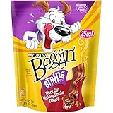 Beggin' Strips Dog Treats, Thick Cut Hickory Smoked Bacon, 25oz Pouch, Pack of 1