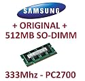 SAMSUNG original 512MB 200 pin DDR-333 (PC-2700, 333Mhz) SO-DIMM double side (M470L6524DU0-CB3) f&uuml;r NOTEBOOKs - 100% kompatibel zu DDR-266 (PC-2100, 266Mhz)