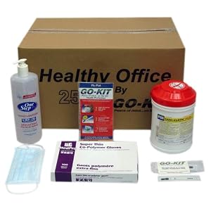 Click here to buy Go-Kit Flu and Infectious Diseases Protection Kit, Healthy Office Kit to Protect 25 People... by Go-Kit.