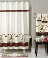 Lenox "Holiday Nouveau" Shower Curtain Cream/Red/Green