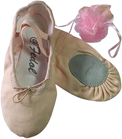 Girl Pink Canvas split-sole Ballet Slippers --Little kid 13 M