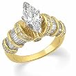 14K Yellow Gold Diamond Engagement Ring Semimount - 2.00 Ct. - CENTER STONE NOT INCLUDED