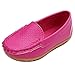 LONSOEN Toddler/Little Kid Boys Girls Soft Synthetic Leather Loafer Slip-On Boat-Dress Shoes/Sneakers,Hot Pink,SHF103 CN21