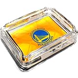 More Golden State Warriors Glass Ashtray - Dimensions 3 Inch x 4 Inch - Simulated Black Velvet Botton