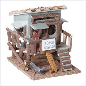 Wood Beach Bungalow Birdhouse from Bird Houses