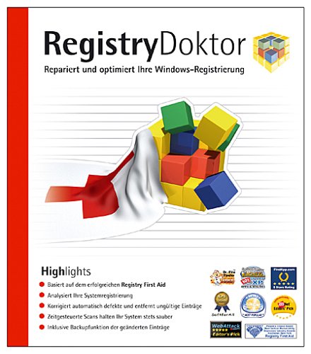 Registry First Aid, CD-ROM Repariert und optimiert Ihre Windows-Registrierung. Für Windows 95/98/ME/NT 4/2000/XP und 2003 Standard Server