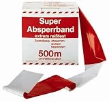 Produkt-Bild: Absperrband rot/wei&szlig; geblockt 80 mm breit &aacute; 500m