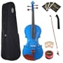 Barcelona 2 Series 4/4 Size Student Violin with Case and Accessories - Metallic Blue